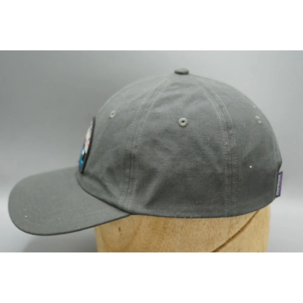 Patagonia P-6 Label Trad Cap Grey Adjustable Hat Sunset Wave Patch Baseball Hat